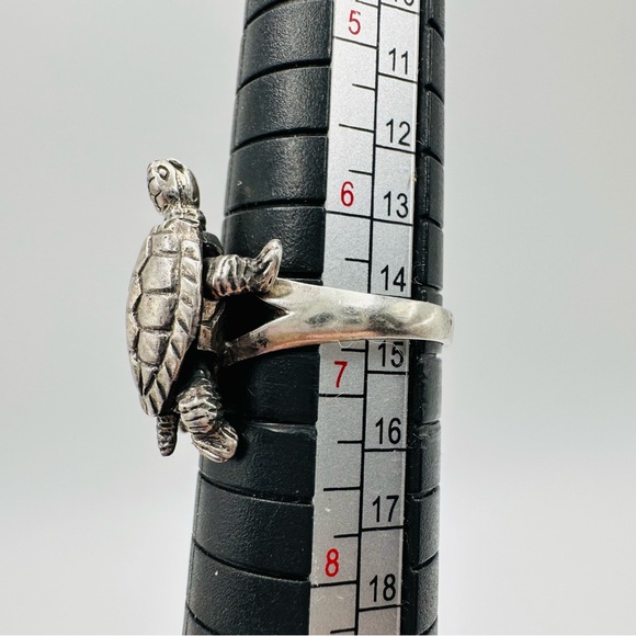 STERLING SILVER 925 Vintage Moveable Turtle Ring, Size 6.75 - Picture 11 of 13